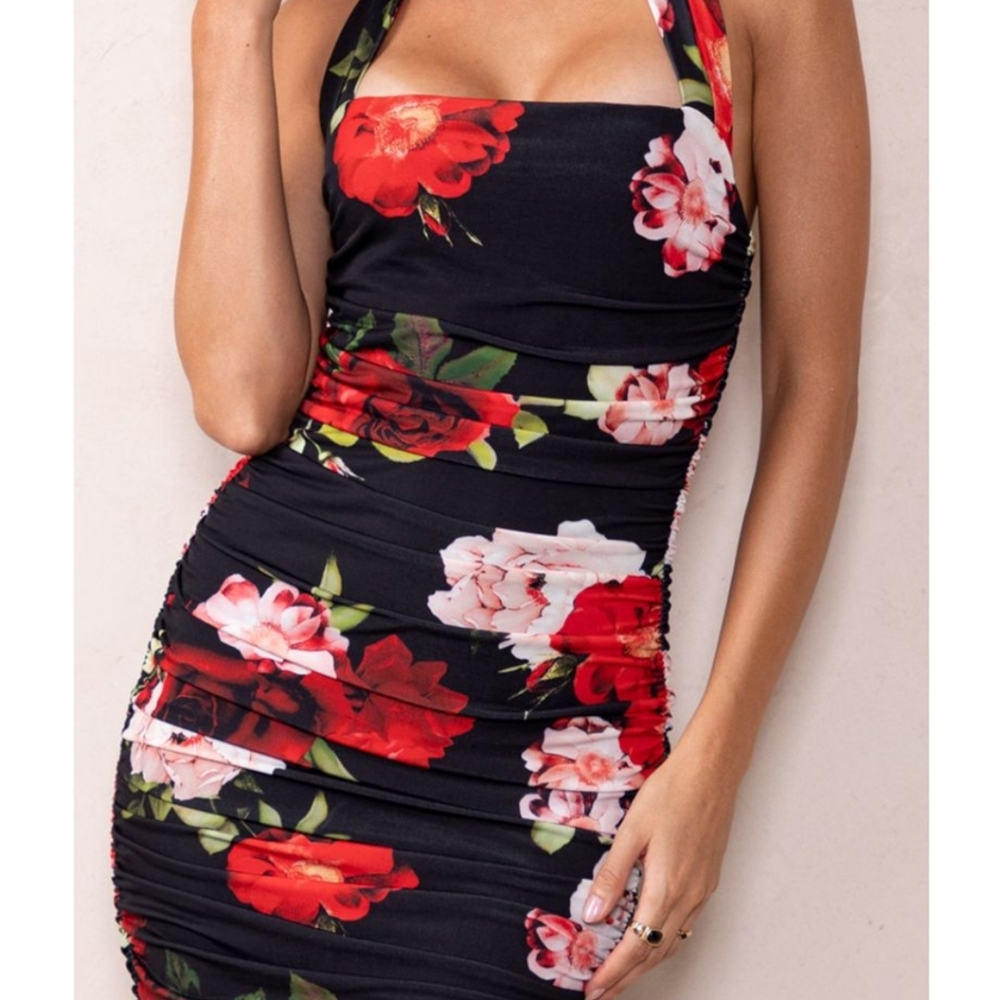 Club L London Ruched Wiggle Dress 0 XS